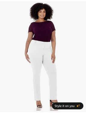 Rekucci Curvy Woman Ease into Comfort  Size 14W Straight Pant w/Tummy Control